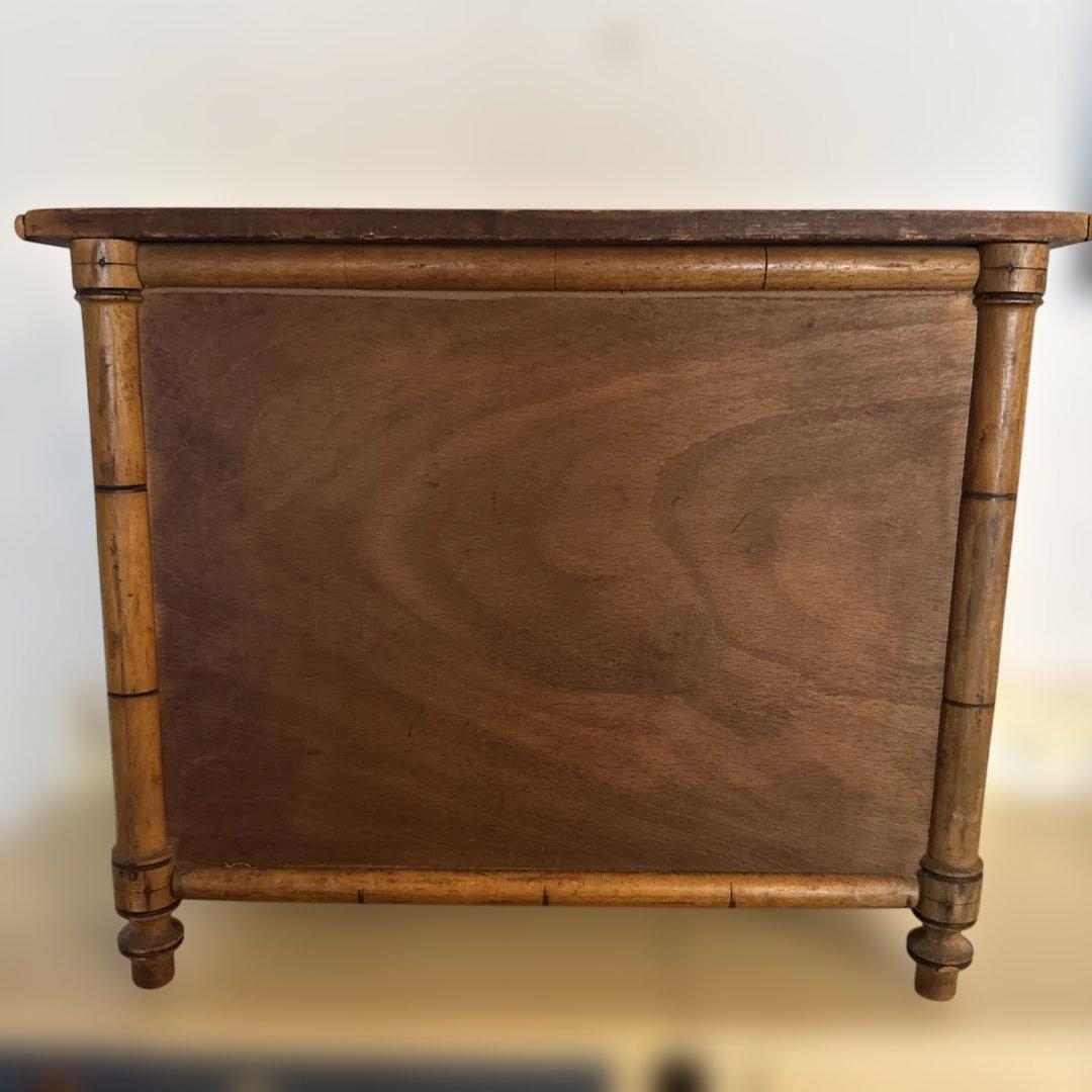 フランスアンティーク 　バンブー 木製ドールチェスト