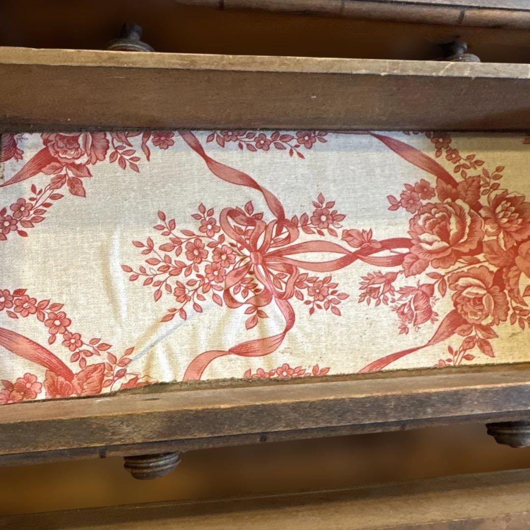 フランスアンティーク 　バンブー 木製ドールチェスト