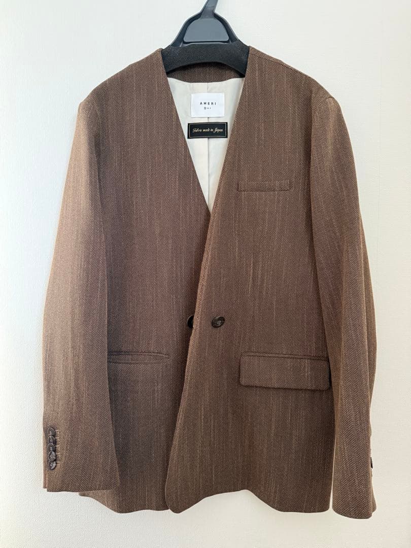 ジャケット・アウター CONVERTIBLE HERRINGBONE JACKET BROWN