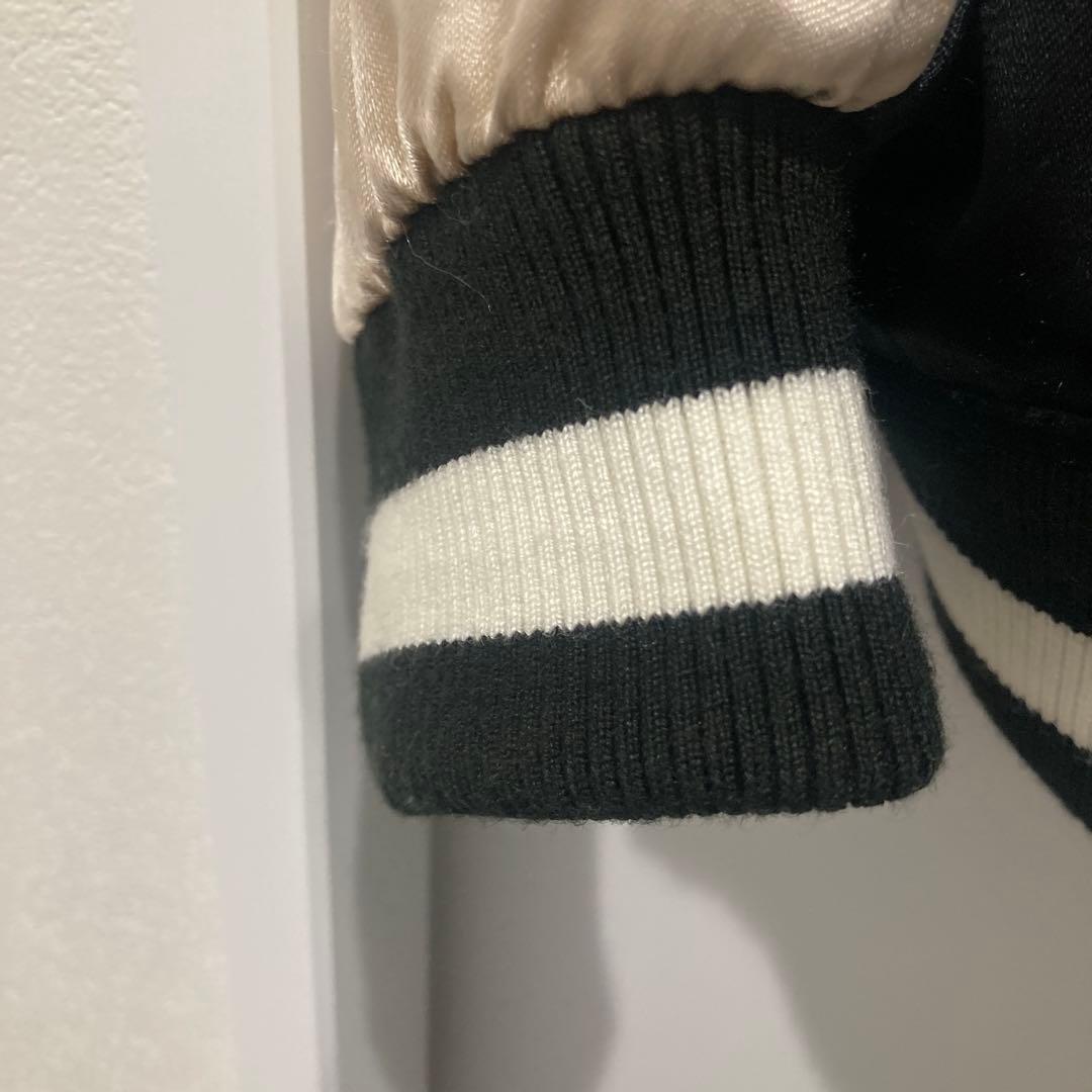 別注バイカラーサテンジャケット/ブラック　スカジャン