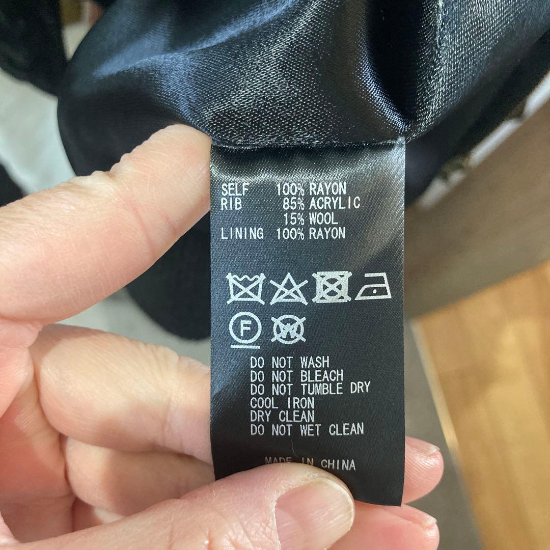 別注バイカラーサテンジャケット/ブラック　スカジャン