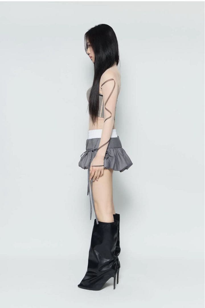 な*ぴ様 【美品】S layered balloon skirt gray