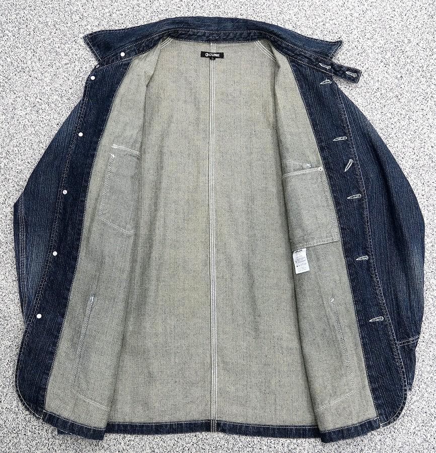 美品 L CUNE キューン デニム カバーオール USED加工