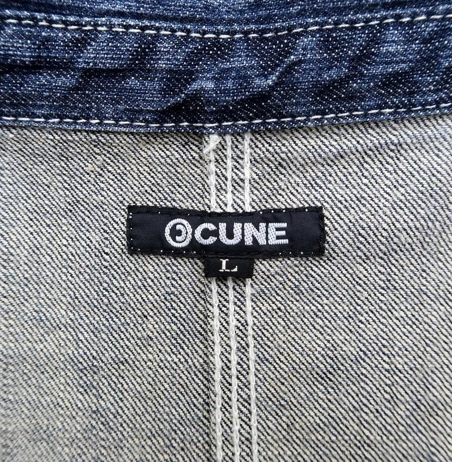 美品 L CUNE キューン デニム カバーオール USED加工