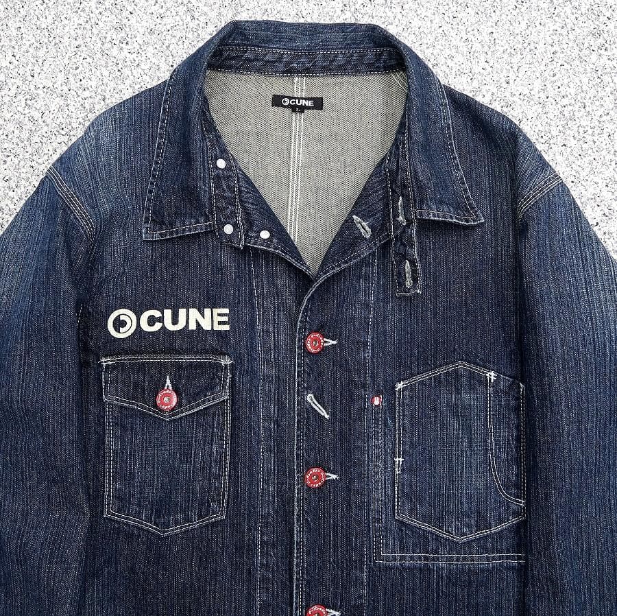 美品 L CUNE キューン デニム カバーオール USED加工