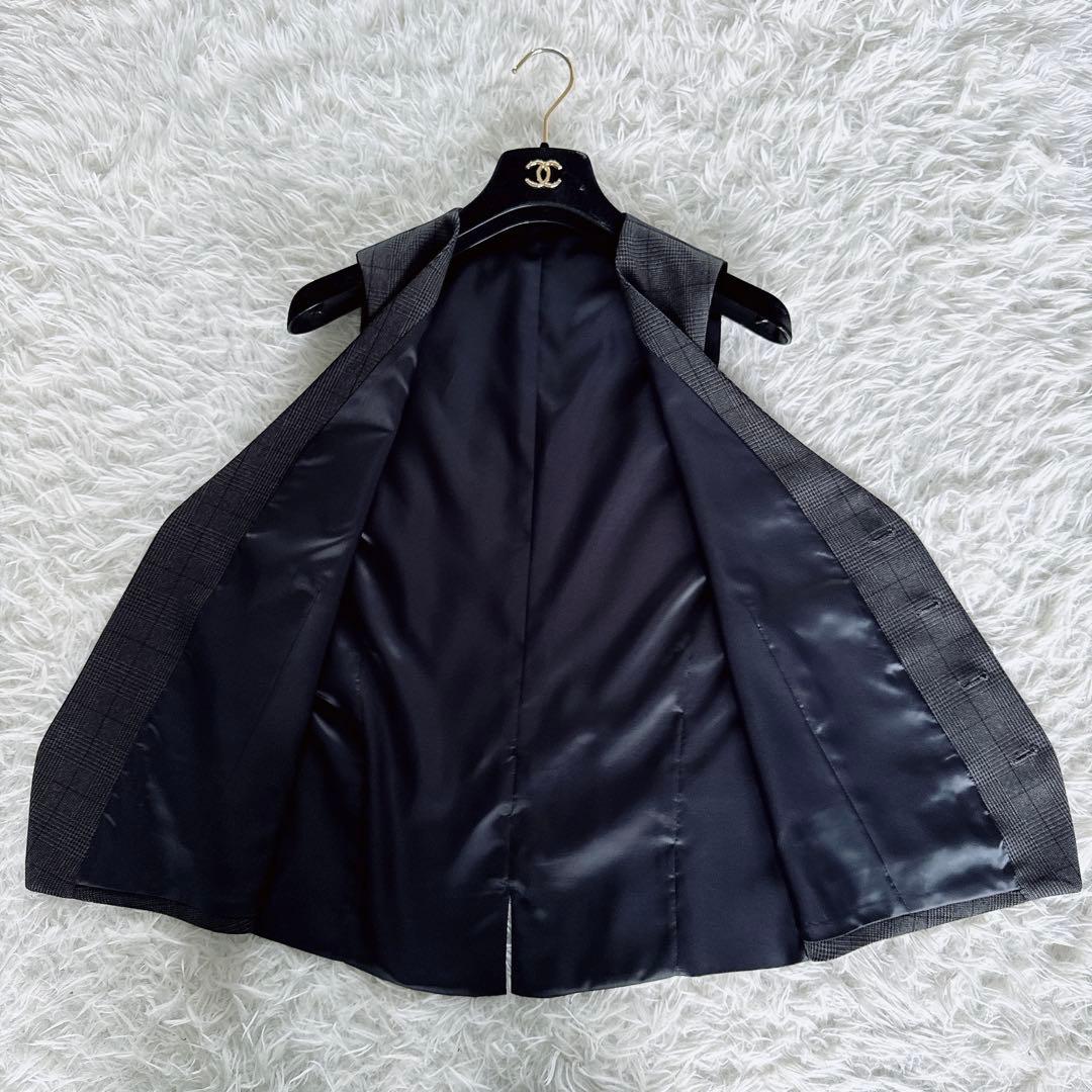 【スーツセレクト】4S スリーピース スーツ グレー チェック AB6 手洗い可