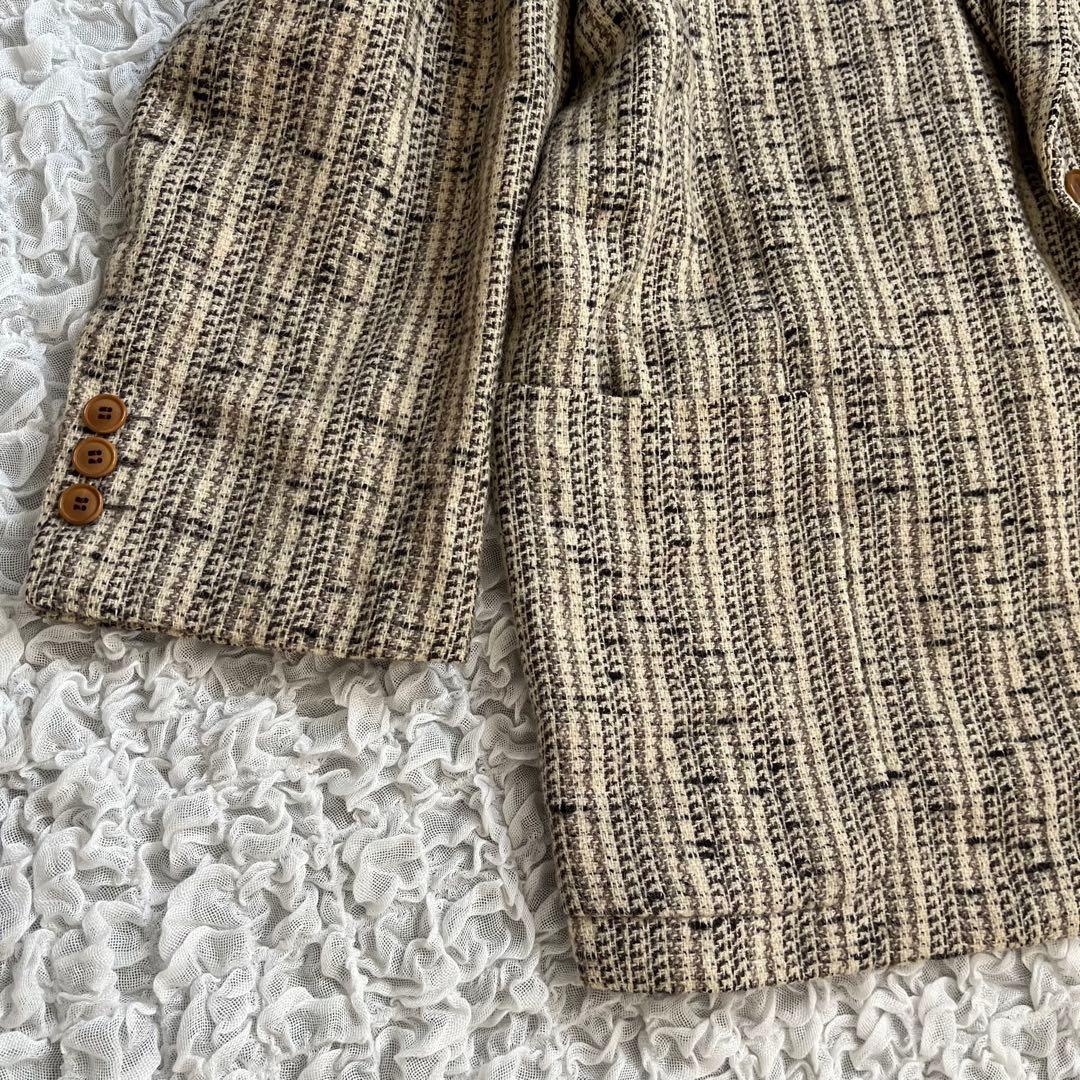 【Christian Dior】 ツイードジャケット L テーラード アルパカ混