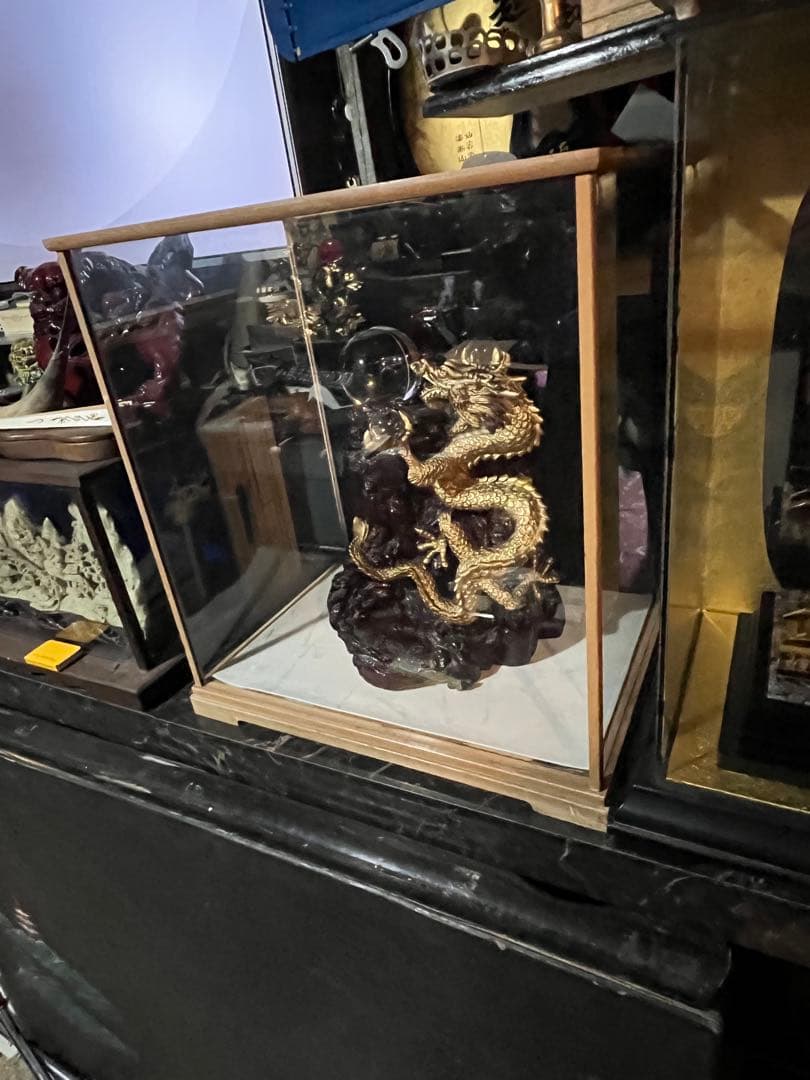 大友彦神で 風水龍の置物 龍の置き物 金色の龍 中国の伝説上の神獣である龍