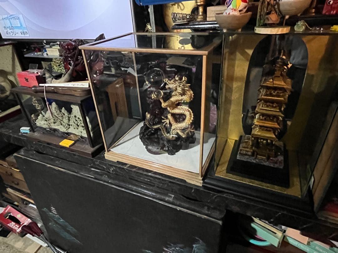 大友彦神で 風水龍の置物 龍の置き物 金色の龍 中国の伝説上の神獣である龍