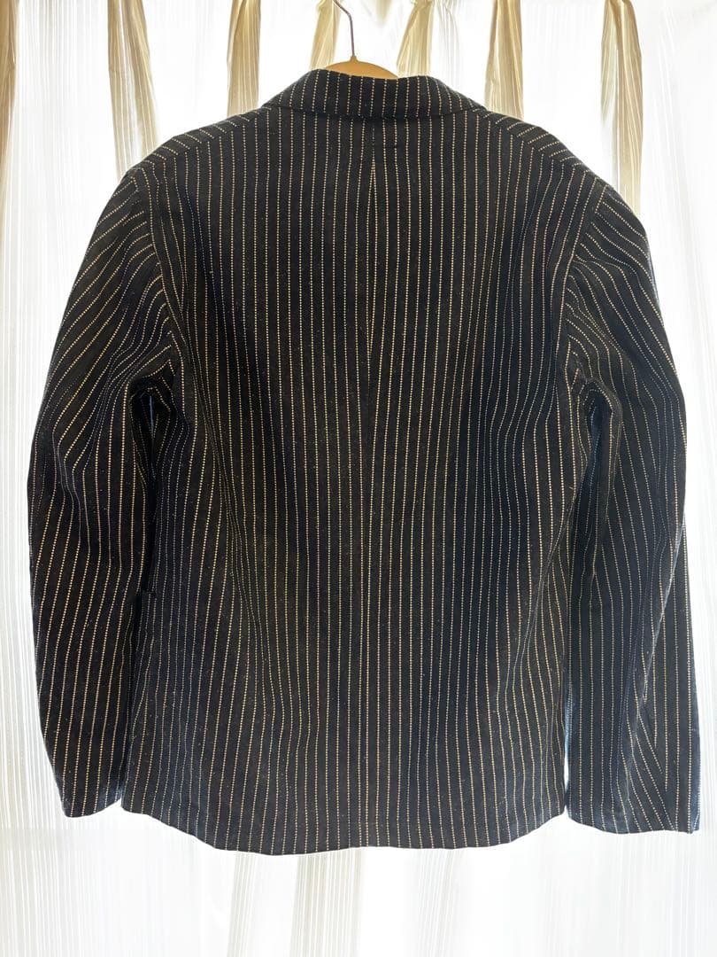 DOUBLE DIAMOND ネイビーストライプカバーオール 38 リアルマッコ