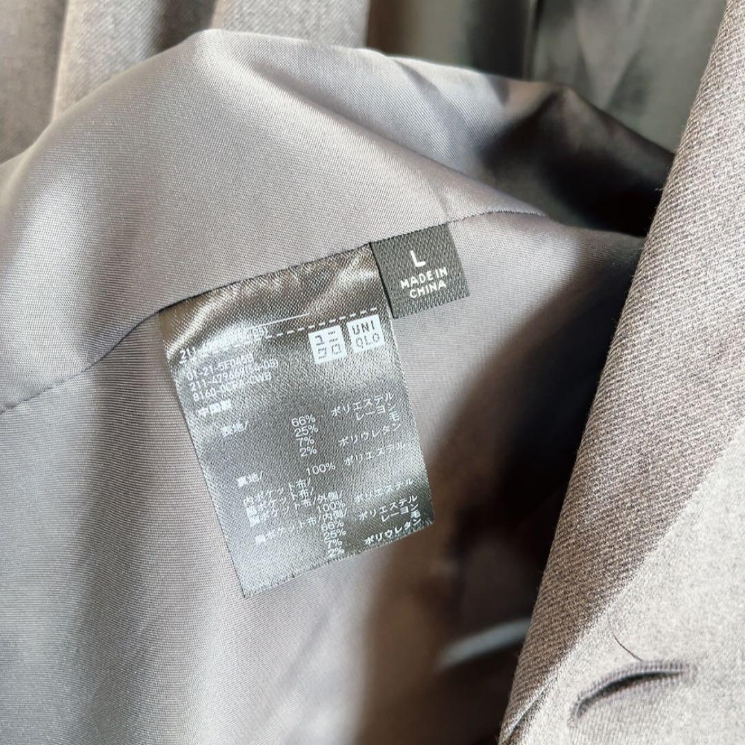 美品25年UNIQLO:C テーラードジャケット ダブルブレスト グレー L