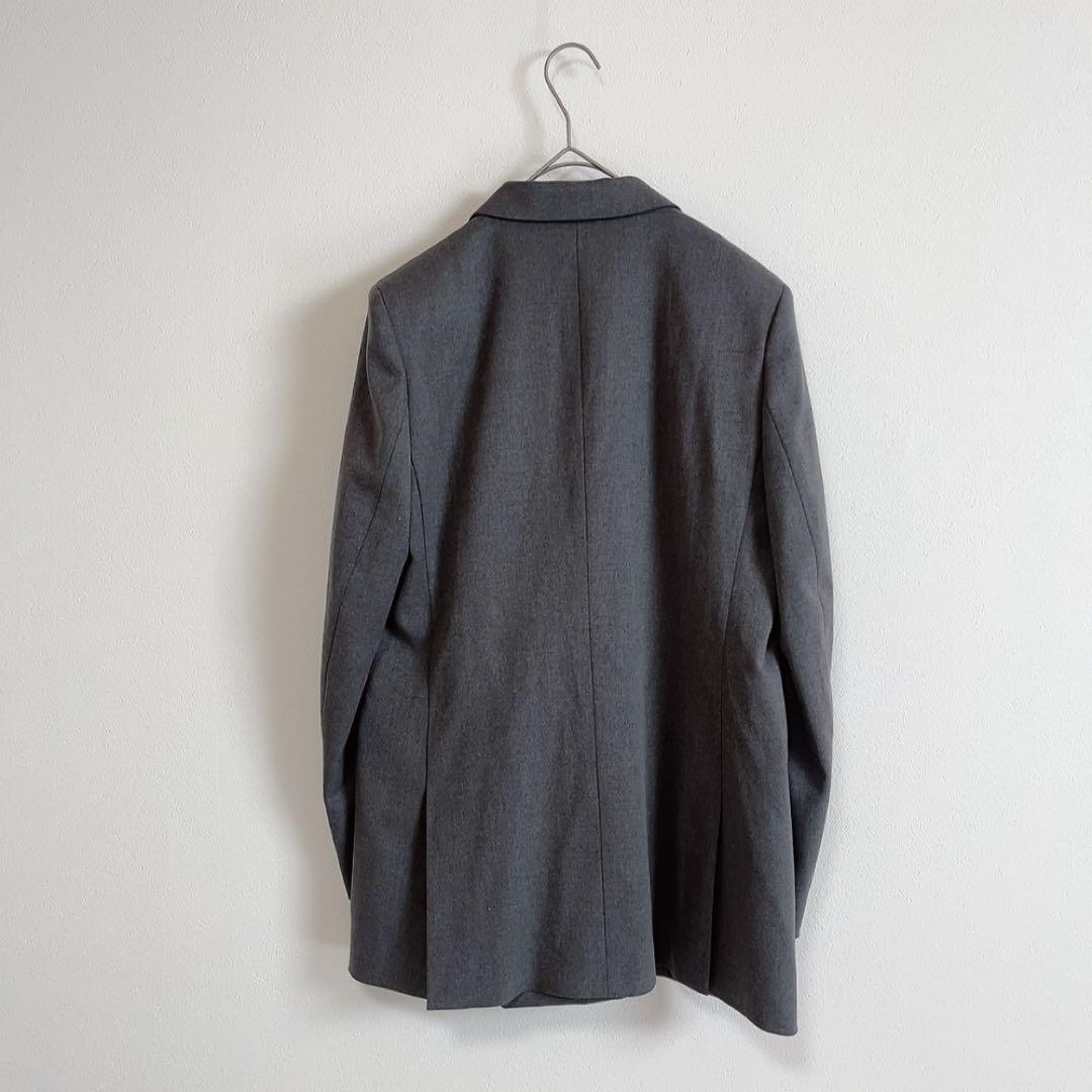 美品25年UNIQLO:C テーラードジャケット ダブルブレスト グレー L