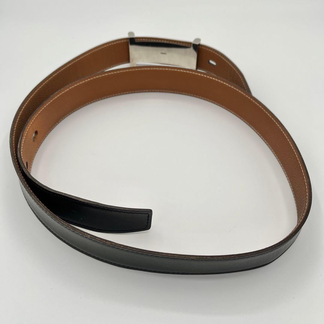 HERMES エルメス　ベルト　ブラック ボックスカーフ　レザー　□R刻印