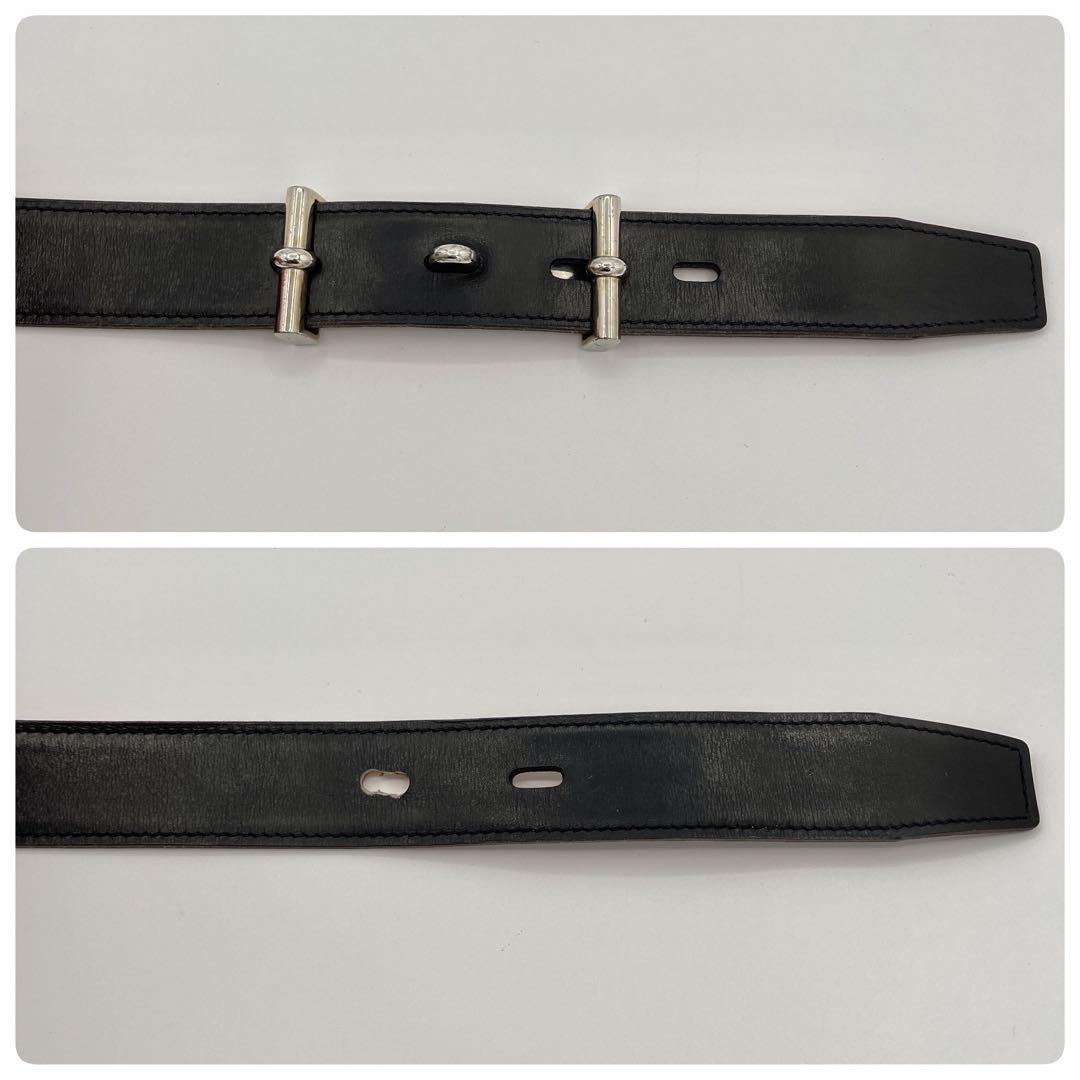 HERMES エルメス　ベルト　ブラック ボックスカーフ　レザー　□R刻印