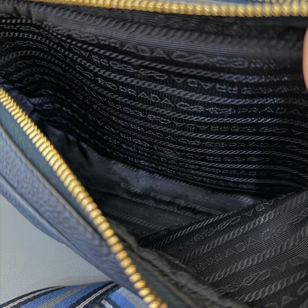 ★PRADA★ プラダ カメラバッグショ ルダーバッグ ヴィッテロ ネイビー