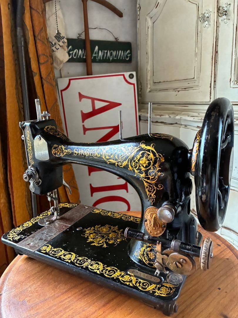 フランス　アンティーク　シンガー　Singer ミシン　1800年代　美品　レア