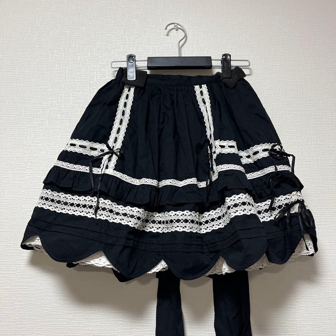 懐古ロリィタ baby スカラップスカート ブラック