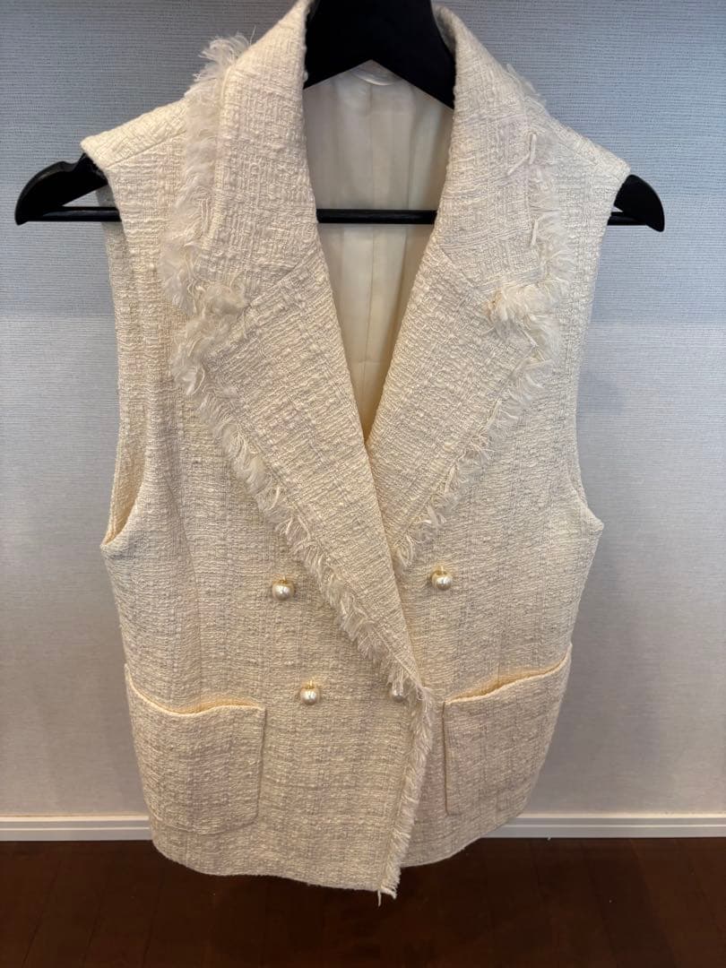 ※お値下げ不可※ANAYI フリンジ付きダブルブレストベスト 38