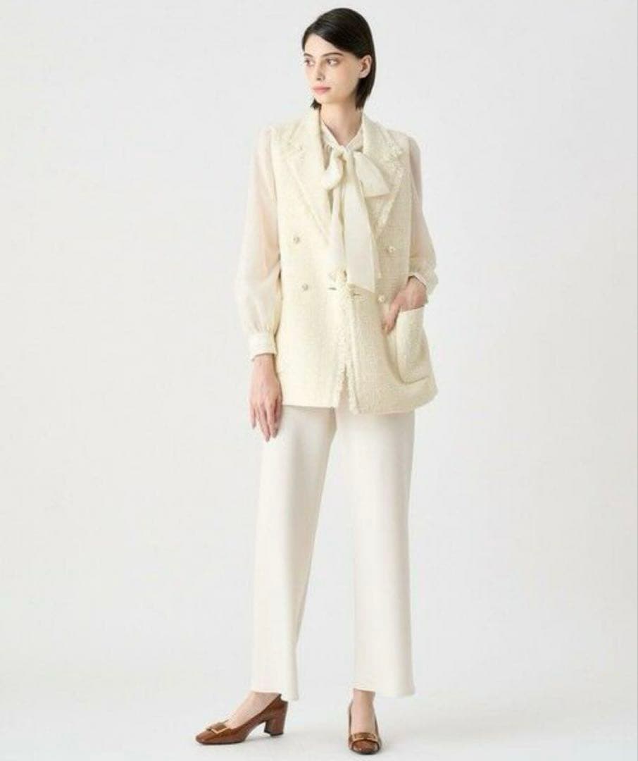 ※お値下げ不可※ANAYI フリンジ付きダブルブレストベスト 38