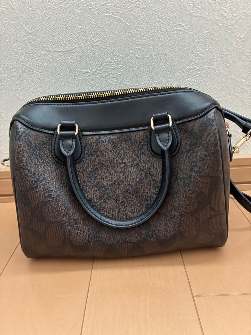 COACH ロゴ入りハンドバッグ ブラウン/ブラック