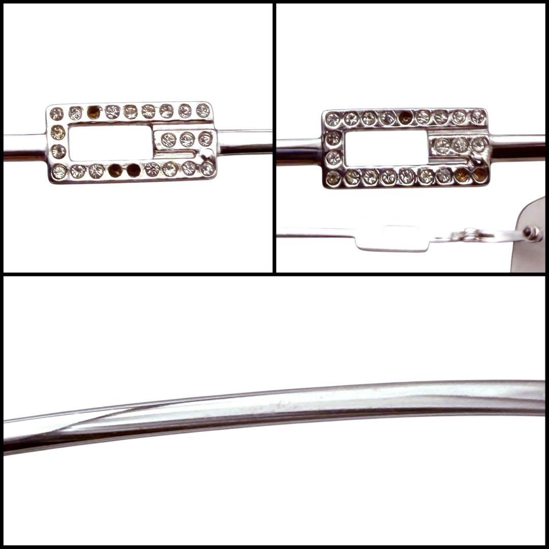 GUCCI グッチ　リムレス　サングラス　スクエアG ラインストーン