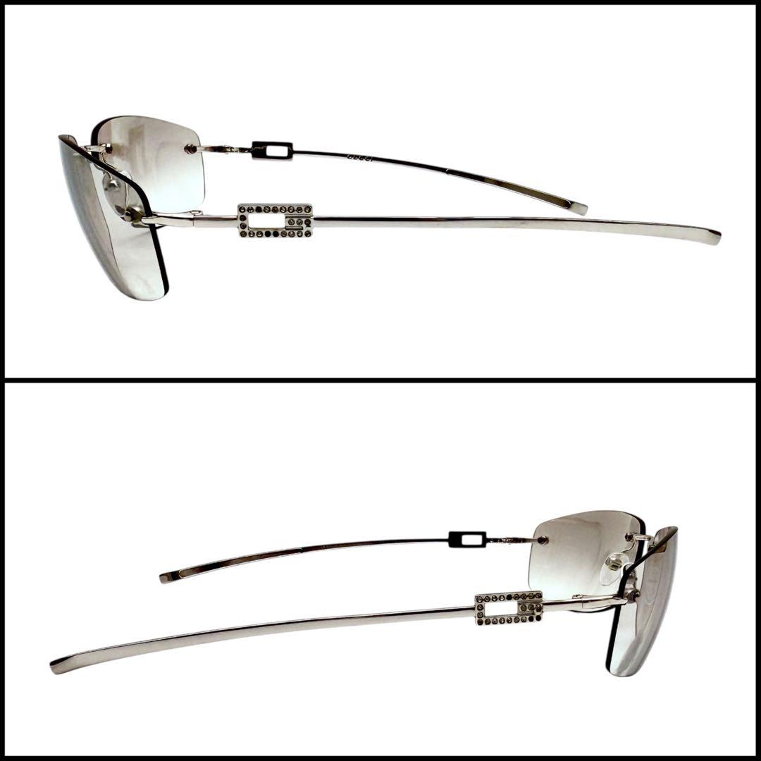 GUCCI グッチ　リムレス　サングラス　スクエアG ラインストーン