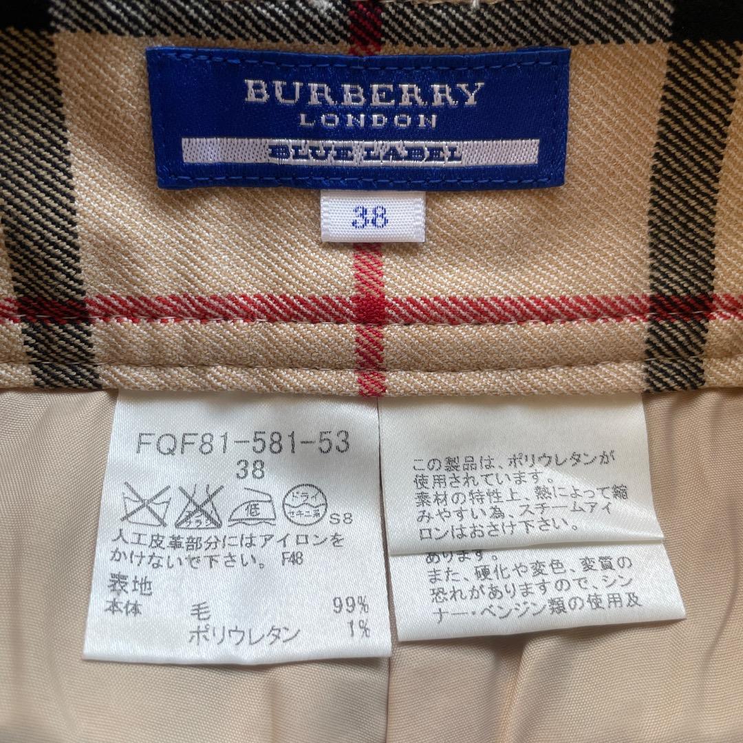 超美品本物バーバリーブルーレーベル上質ウールチェック柄ショートパンツ♫超オシャレ
