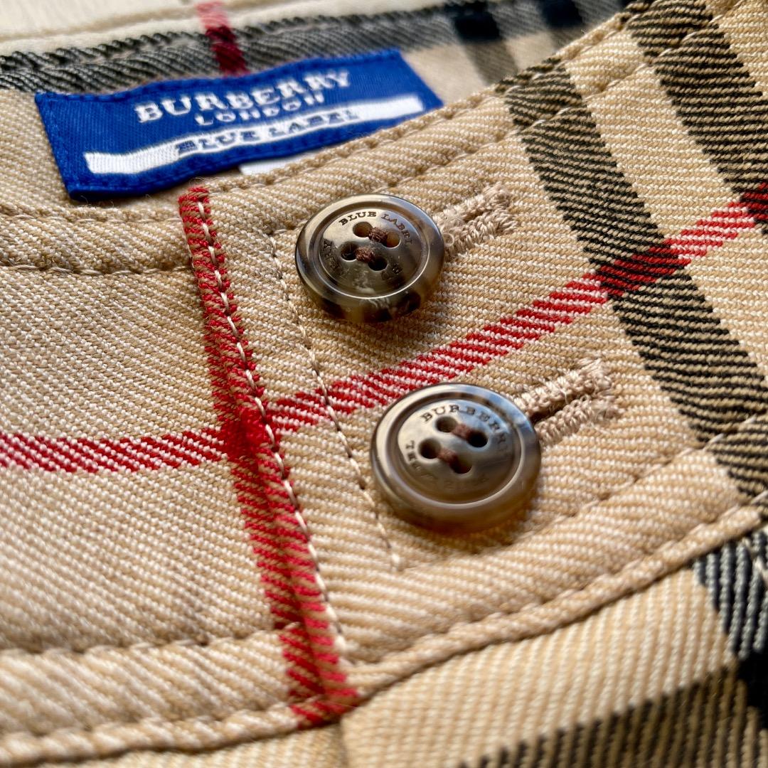 超美品本物バーバリーブルーレーベル上質ウールチェック柄ショートパンツ♫超オシャレ