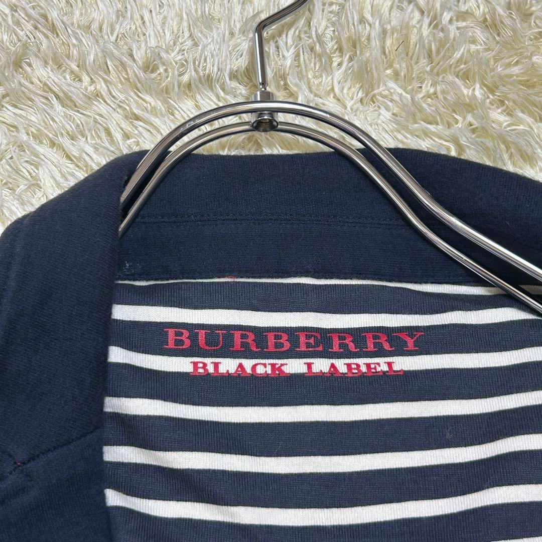 【金ボタンL】バーバリーブラックレーベル　テーラードジャケット　ホース　紺　伸縮