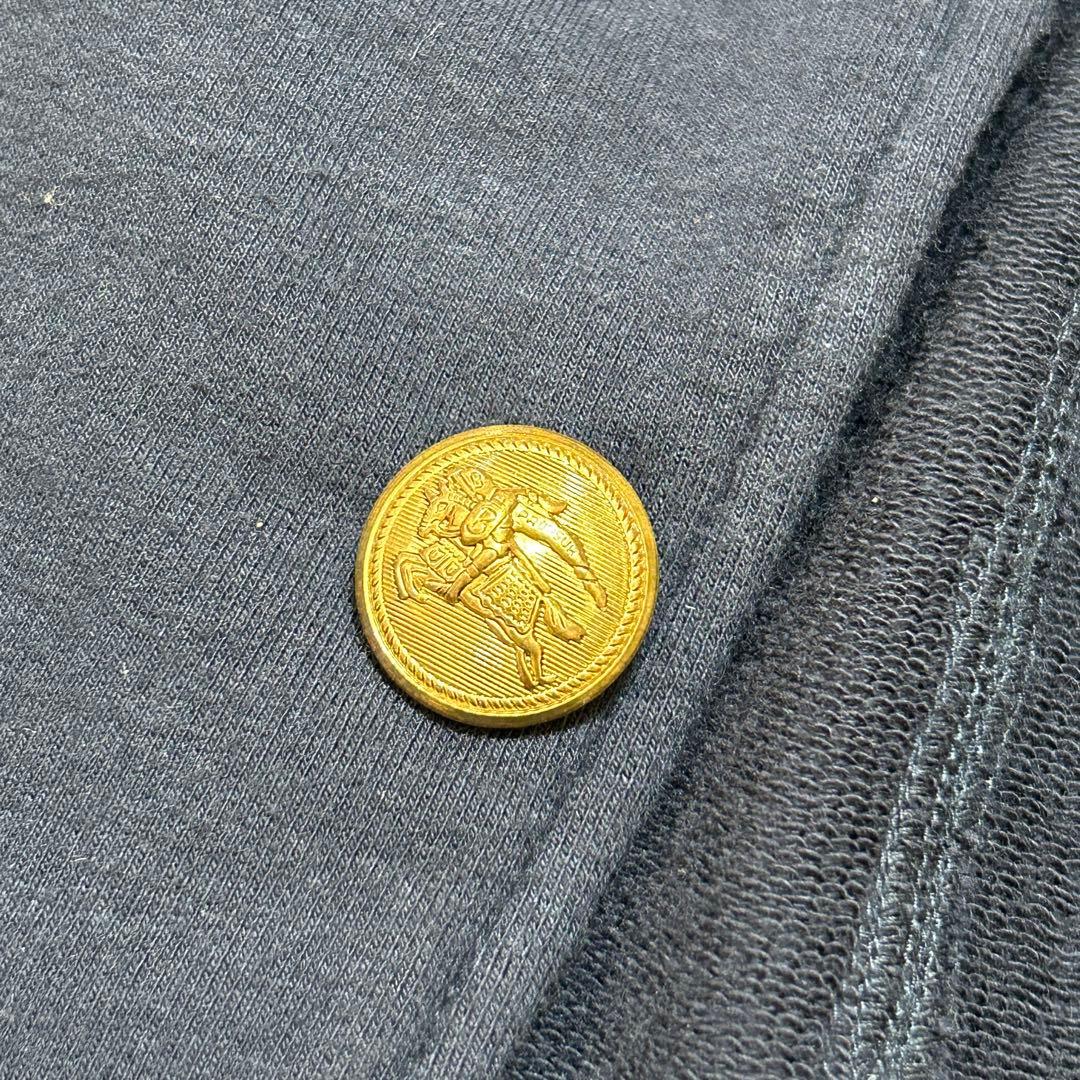 【金ボタンL】バーバリーブラックレーベル　テーラードジャケット　ホース　紺　伸縮