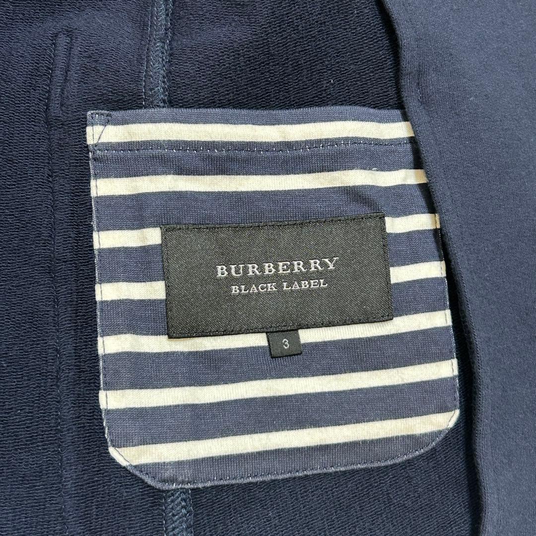 【金ボタンL】バーバリーブラックレーベル　テーラードジャケット　ホース　紺　伸縮