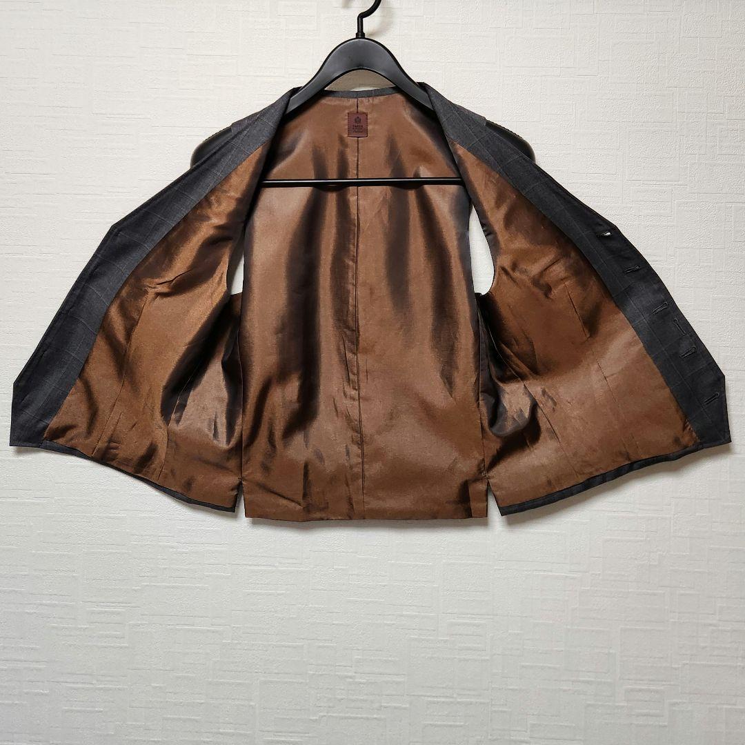 ロロピアーナ　×　タケオキクチ　メンズスーツ　スリーピース　グレーチェック