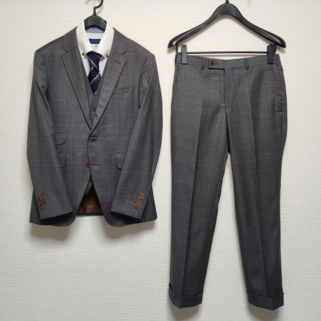 ロロピアーナ　×　タケオキクチ　メンズスーツ　スリーピース　グレーチェック
