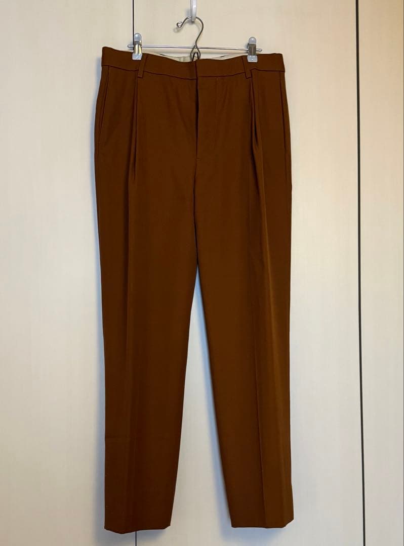 値下げ！LEMAIRE ルメール　ブラウン プリーツスラックス　メンズ