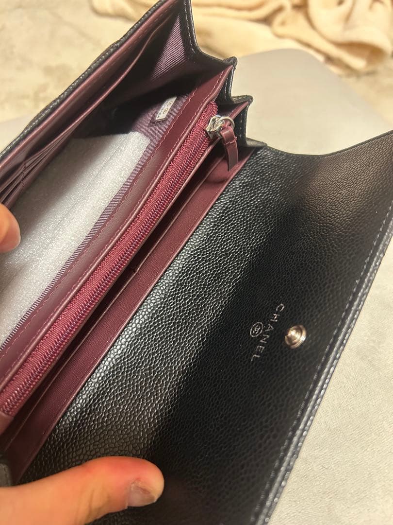 【新品未使用】CHANEL ブラックレザー 長財布