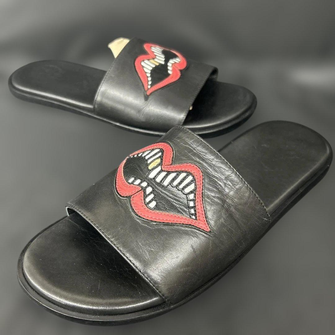 クロムハーツ　レザー　スライドサンダル　MATTY BOY ブラック　チョンバー
