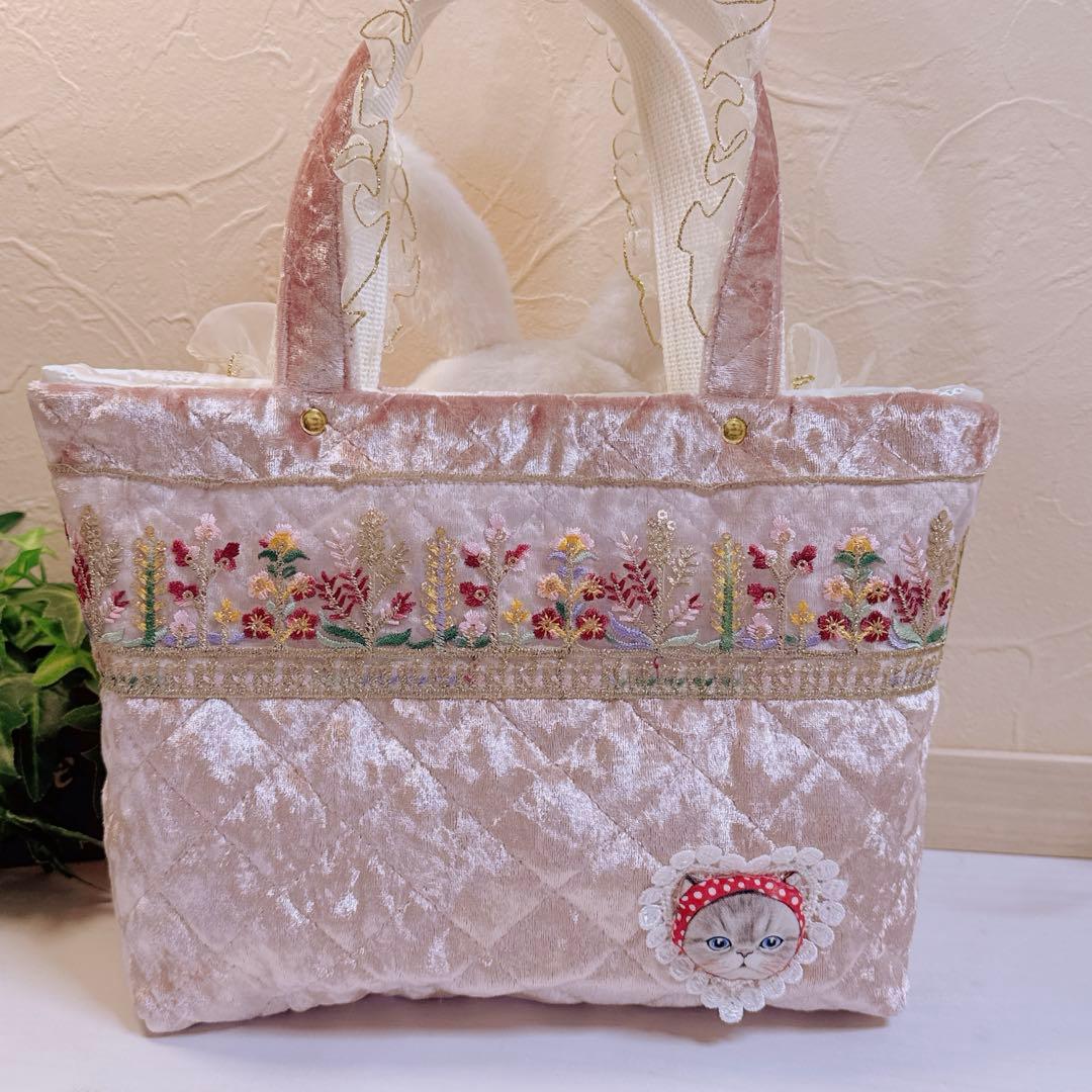 ☆*☆様 コヤンイサムチョン♡ミルクちゃんとルミちゃんのインド刺繍トートバッグ♡