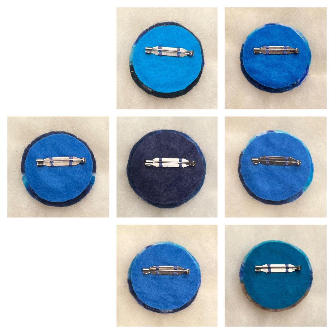 aqua 羊毛フェルトブローチ7点