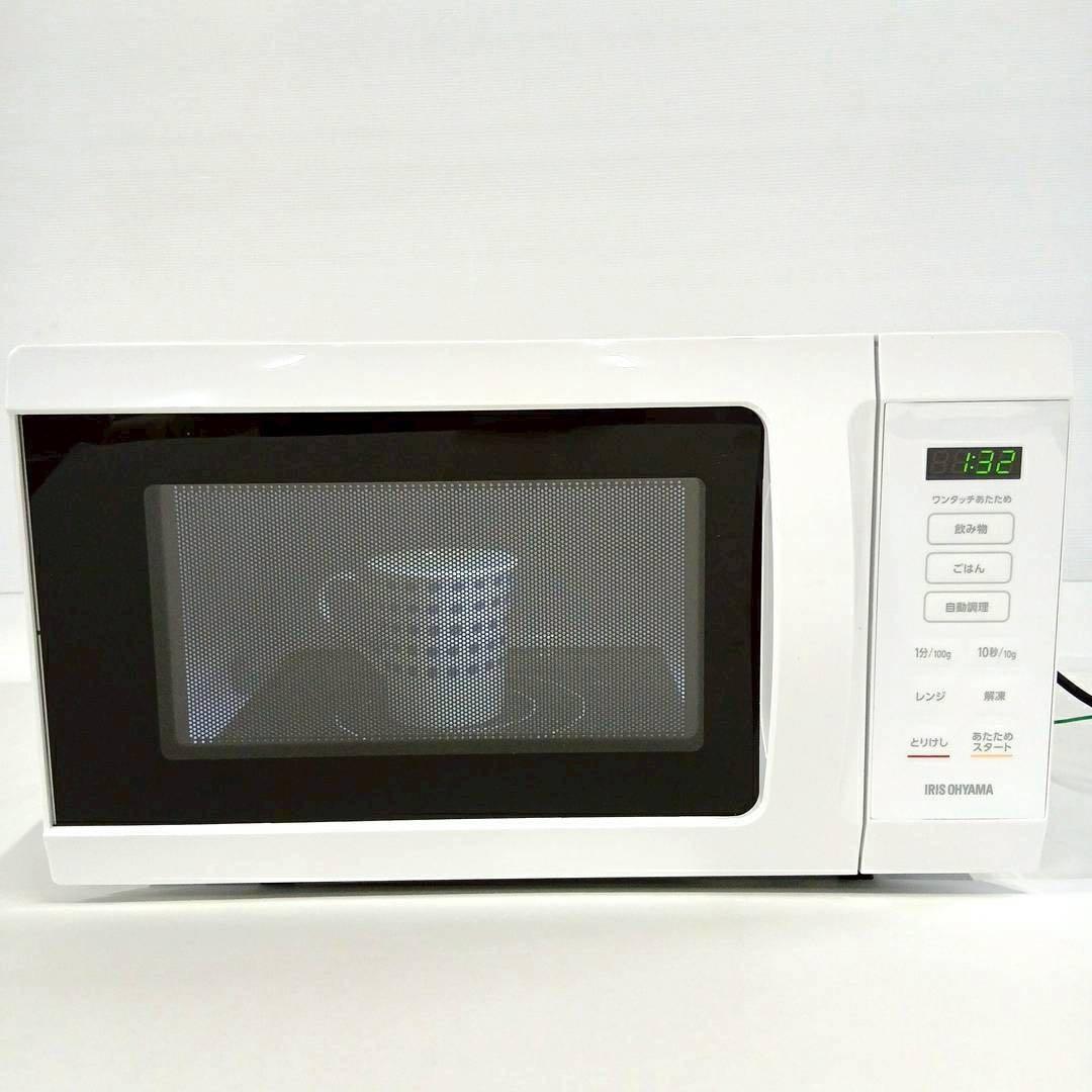 ⑭アイリス2025年製フラット簡単シンプル電子レンジ IMB-F186-W