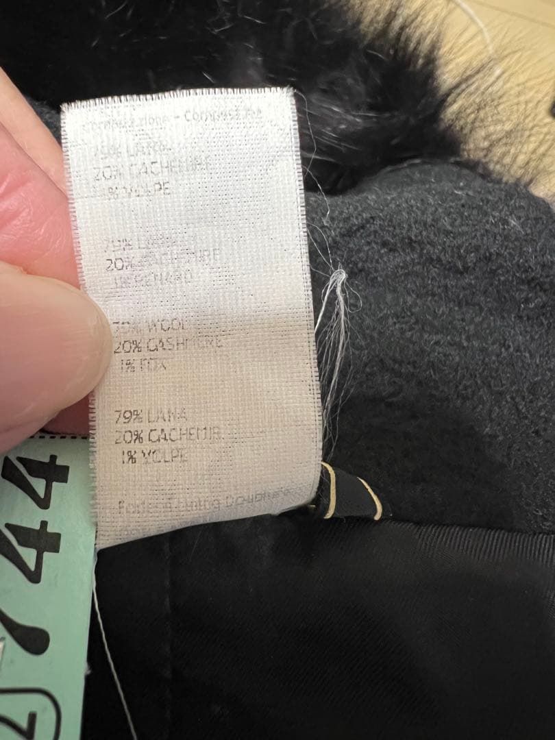 ☆VERSACE ヴェルサーチ　ファー付きカシミヤ混ロングコート☆