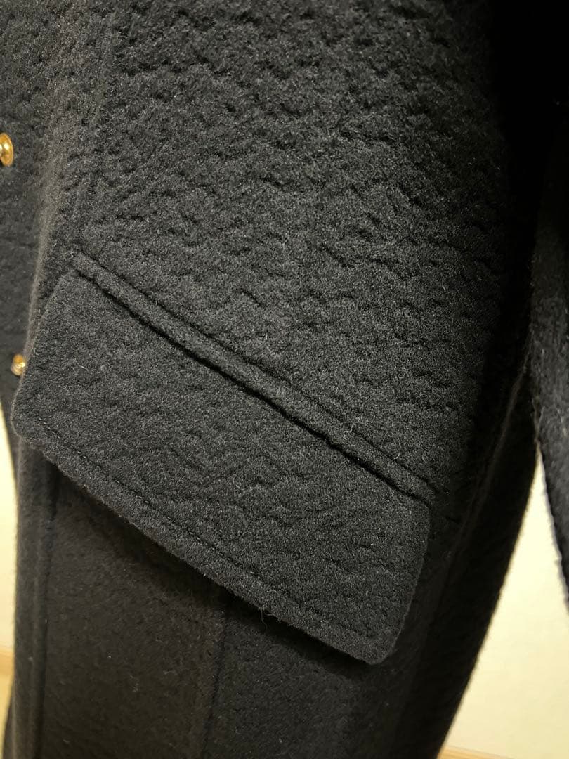 ☆VERSACE ヴェルサーチ　ファー付きカシミヤ混ロングコート☆