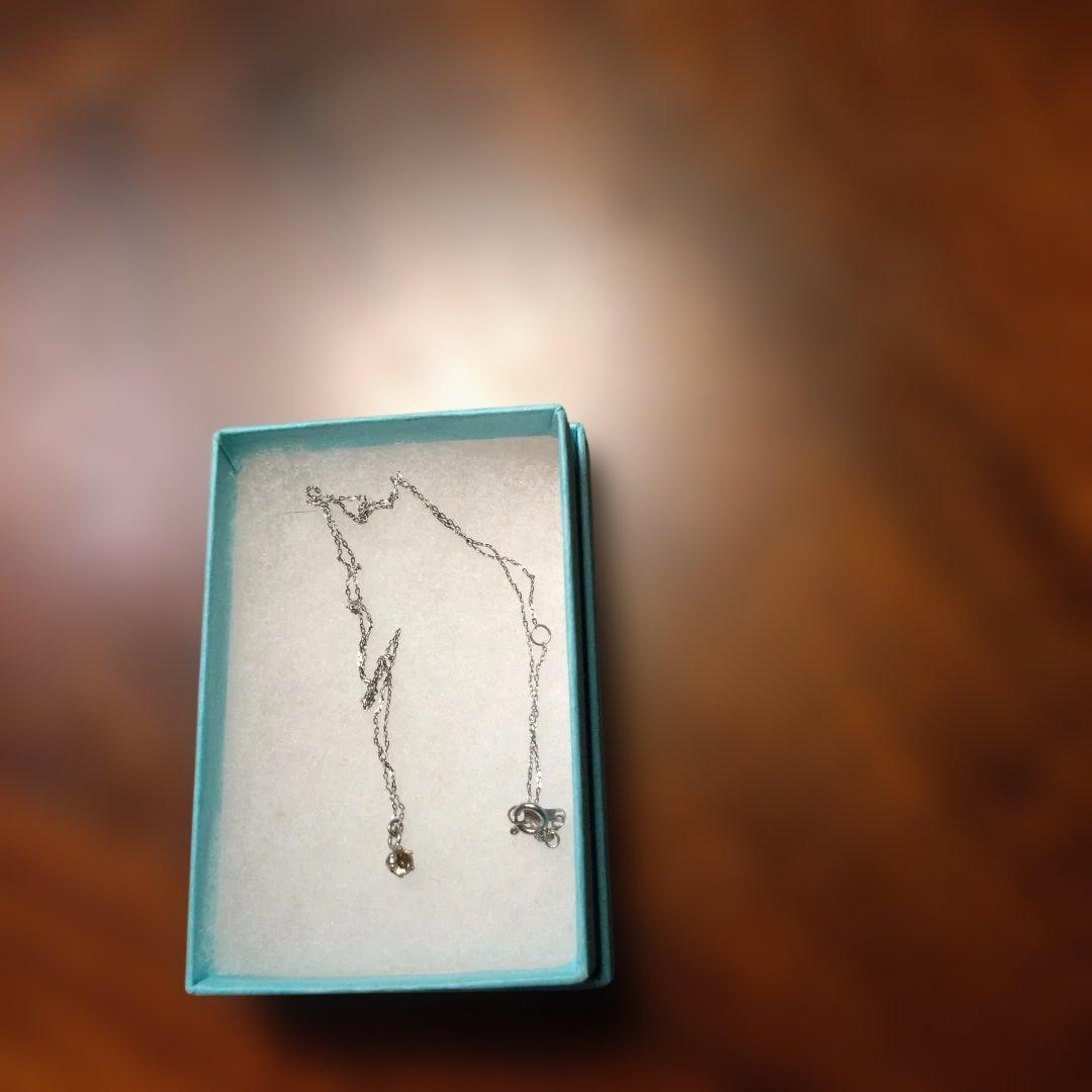 PL850チェーンあずきネックレスブラウンダイヤ 0.15ネックレス