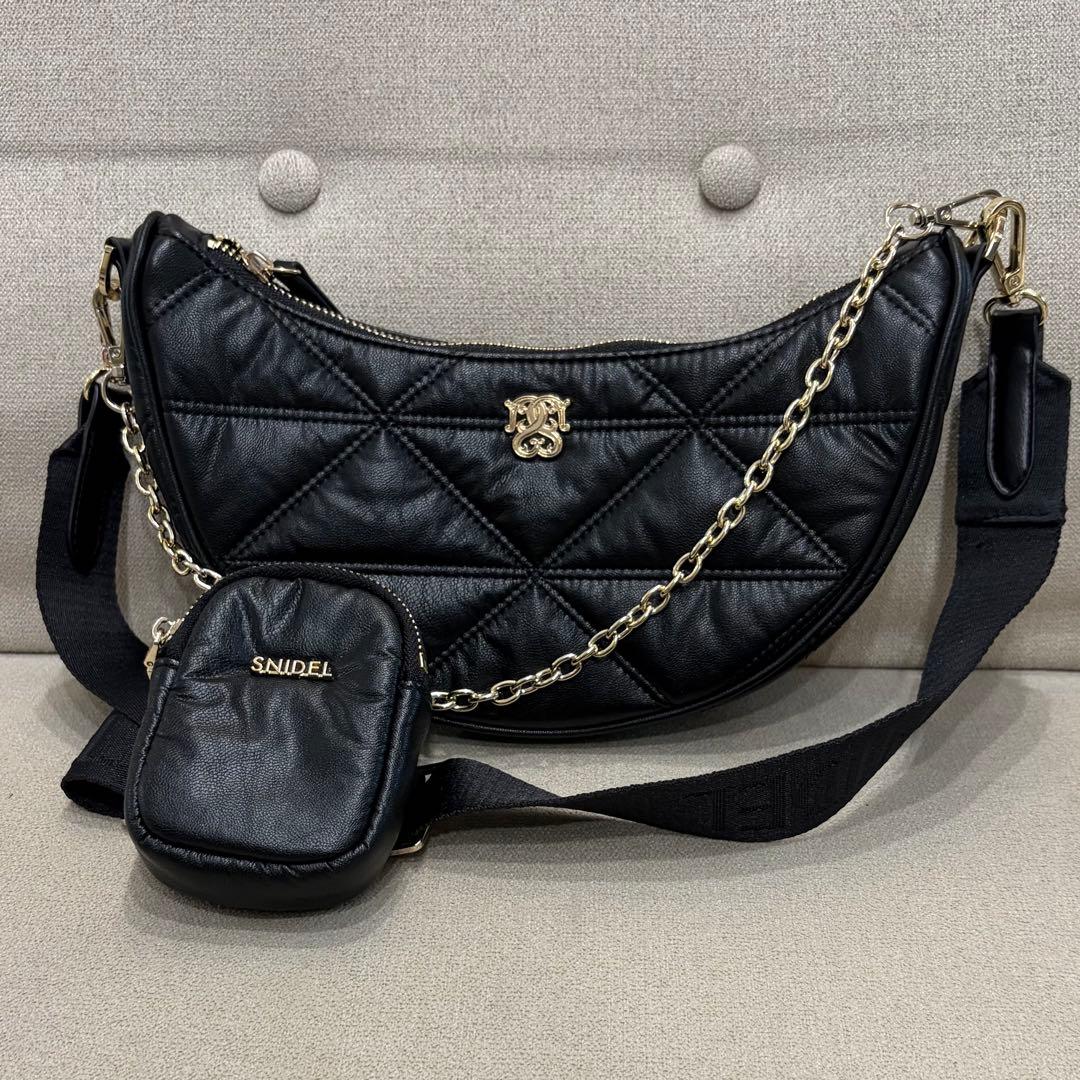 【WEB限定】マルチウェイムーンバッグ snidel A 合皮ブラック