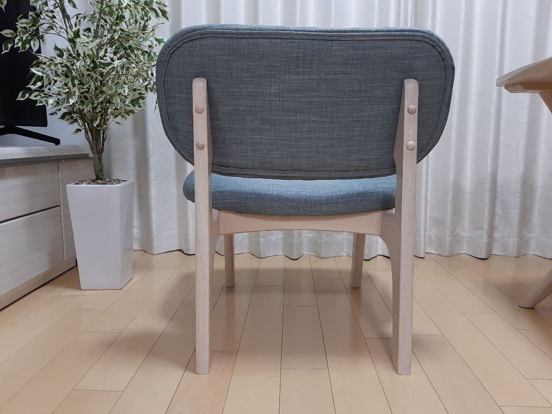 ニトリ ダイニングチェア リラックスワイド Nシールド布 ターコイズブルー