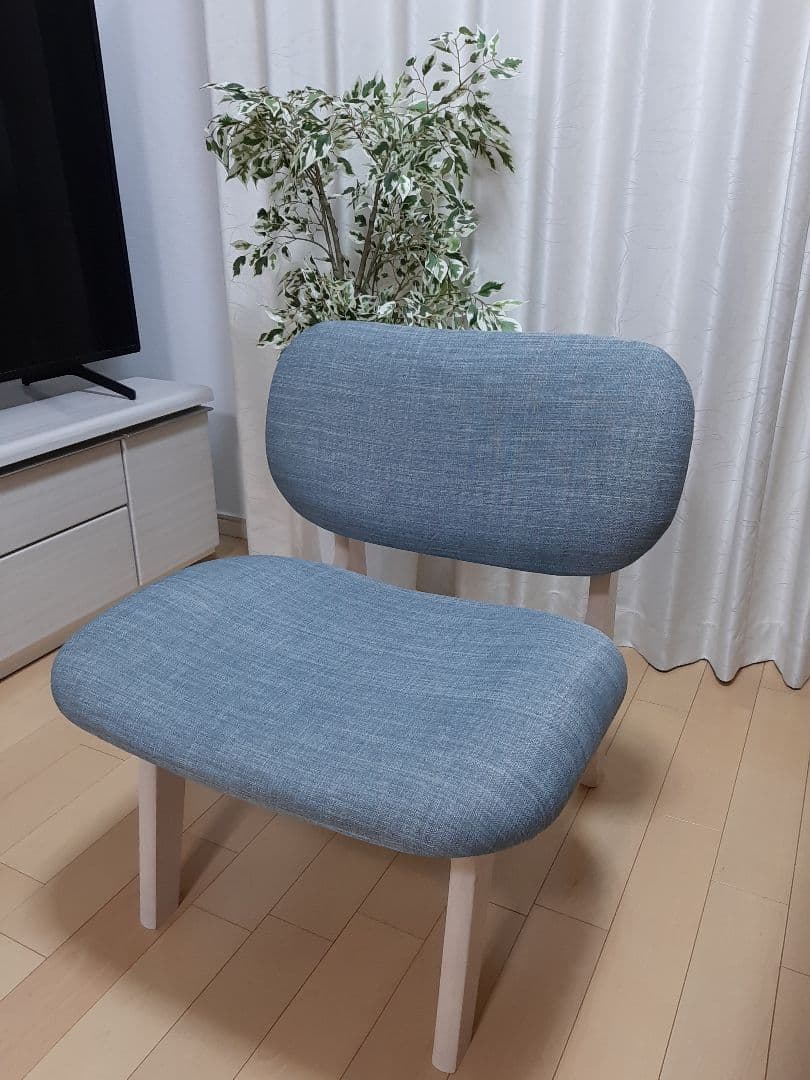 ニトリ ダイニングチェア リラックスワイド Nシールド布 ターコイズブルー