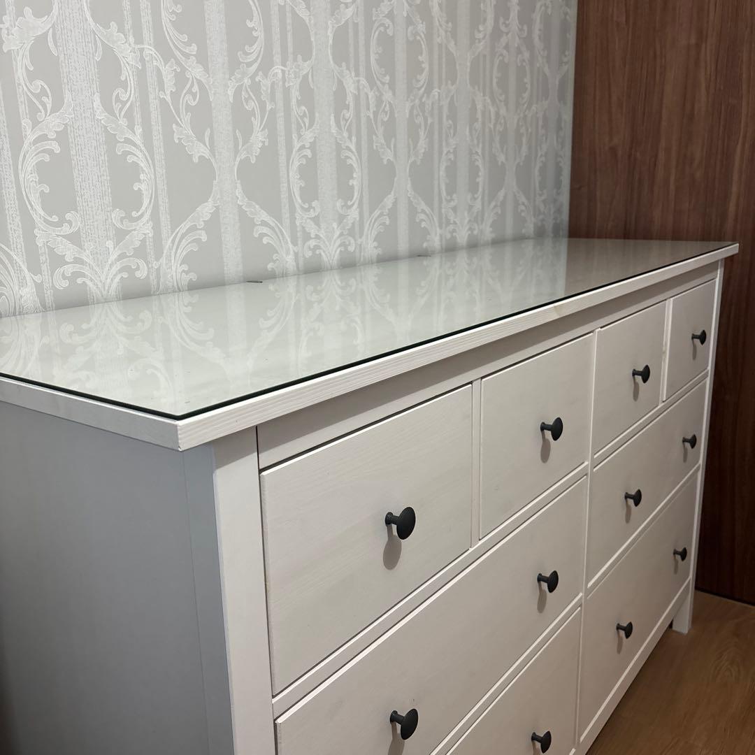 IKEA ホワイト木製チェスト HEMNES