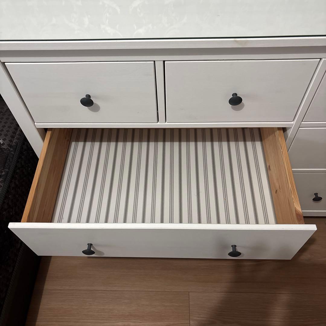 IKEA ホワイト木製チェスト HEMNES