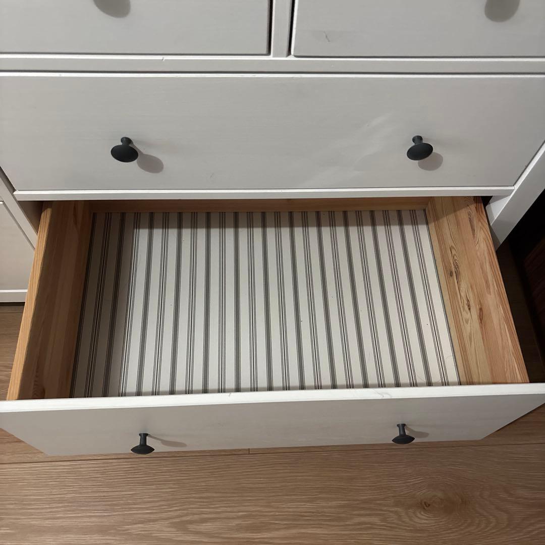 IKEA ホワイト木製チェスト HEMNES