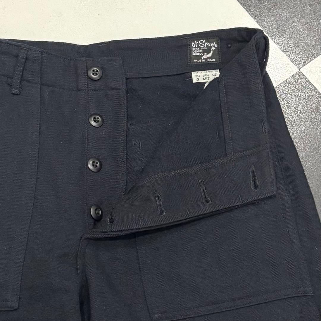 美品 orslow ウール ヘリンボーン ベイカー ファティーグ パンツ 2 M