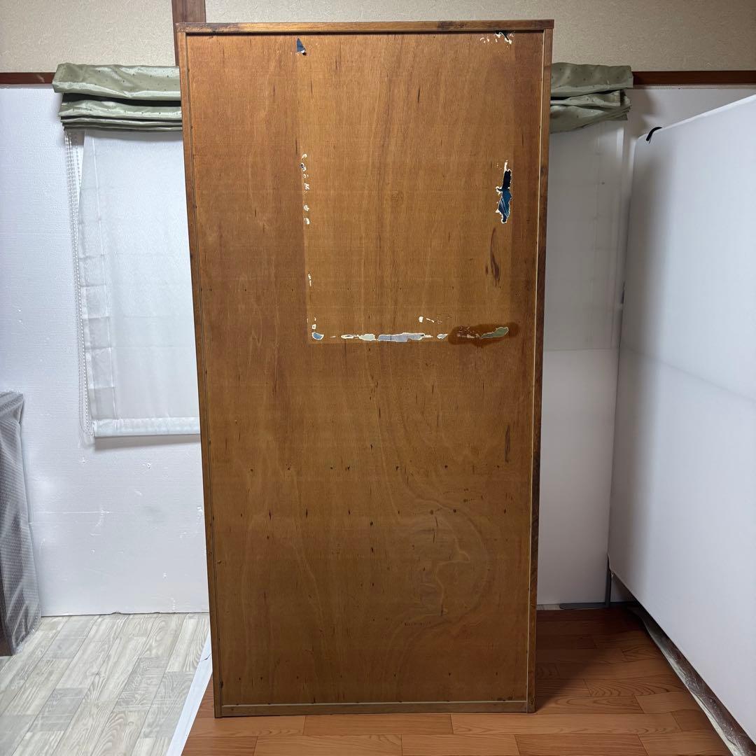 昭和レトロポップ食器棚　オレンジ　ガラス棚